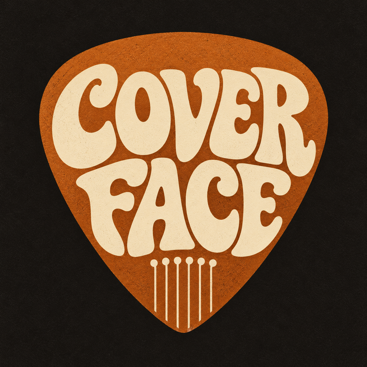 Coverface guitar-pick logo in orange and cream